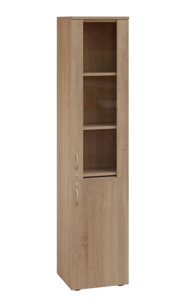 LE - 401 skříň léková prosklená, pravá, dub bardolino